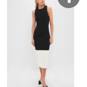 Sleeveless Tuckernuck Black and White Colorblock Charlotte Midi Dress